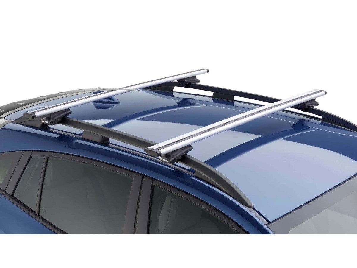 Barres transversales de toit universelles en crocodile ROKIOTOEX pour SUV  avec rails de toit surélevés Barres transversales Porte-bagages Aluminium  Noir 