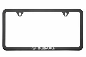 Cadre de plaque d'immatriculation (mince, logo Subaru) - noir mat